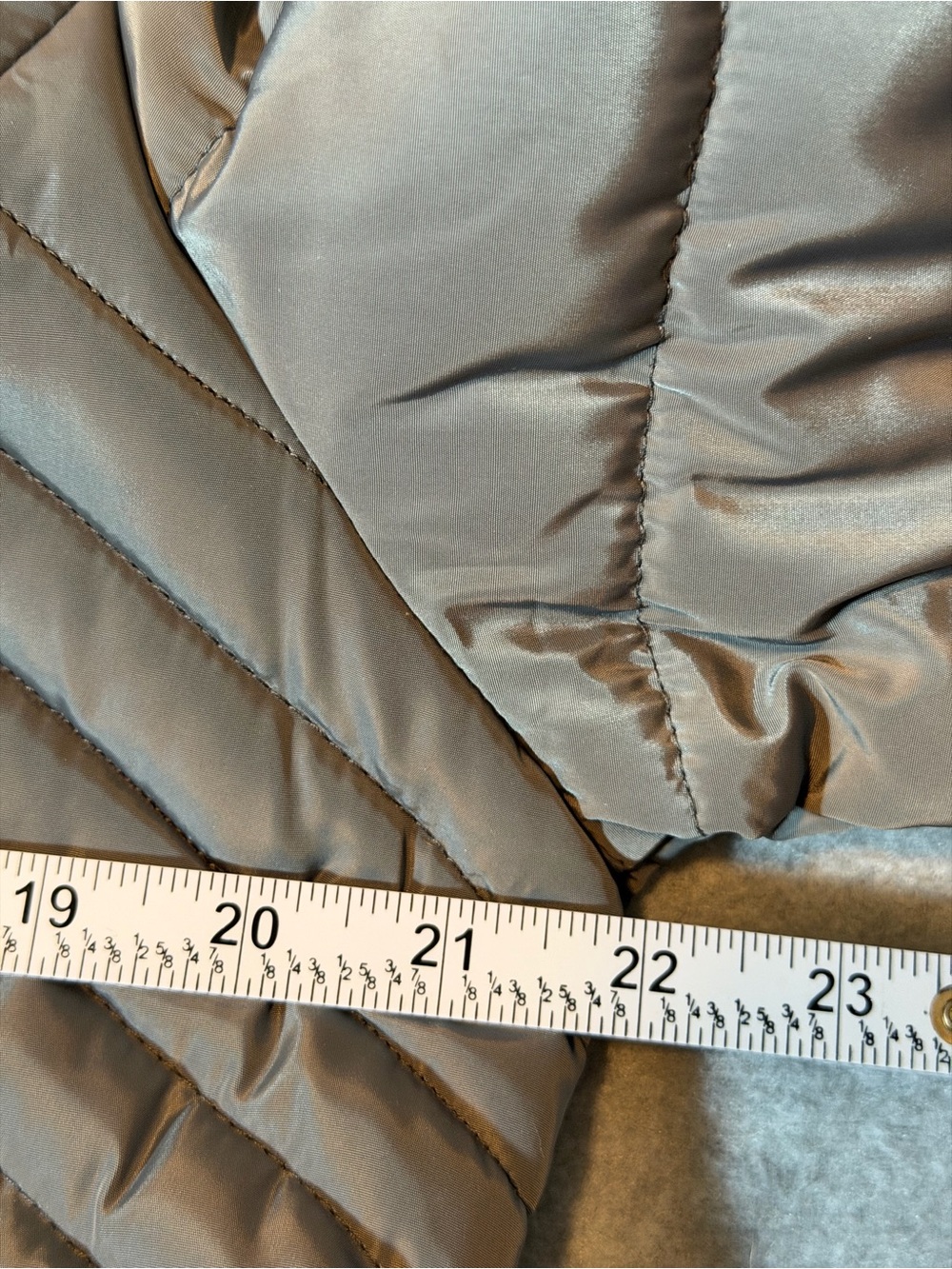 Kenneth Cole Gray Long Puffer Coat Faux Fur Removable Hood Women’s XL Winter